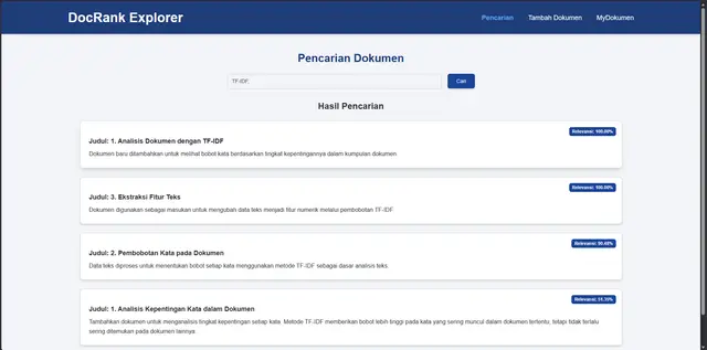 DockRank — Information Retrieval Search UI
