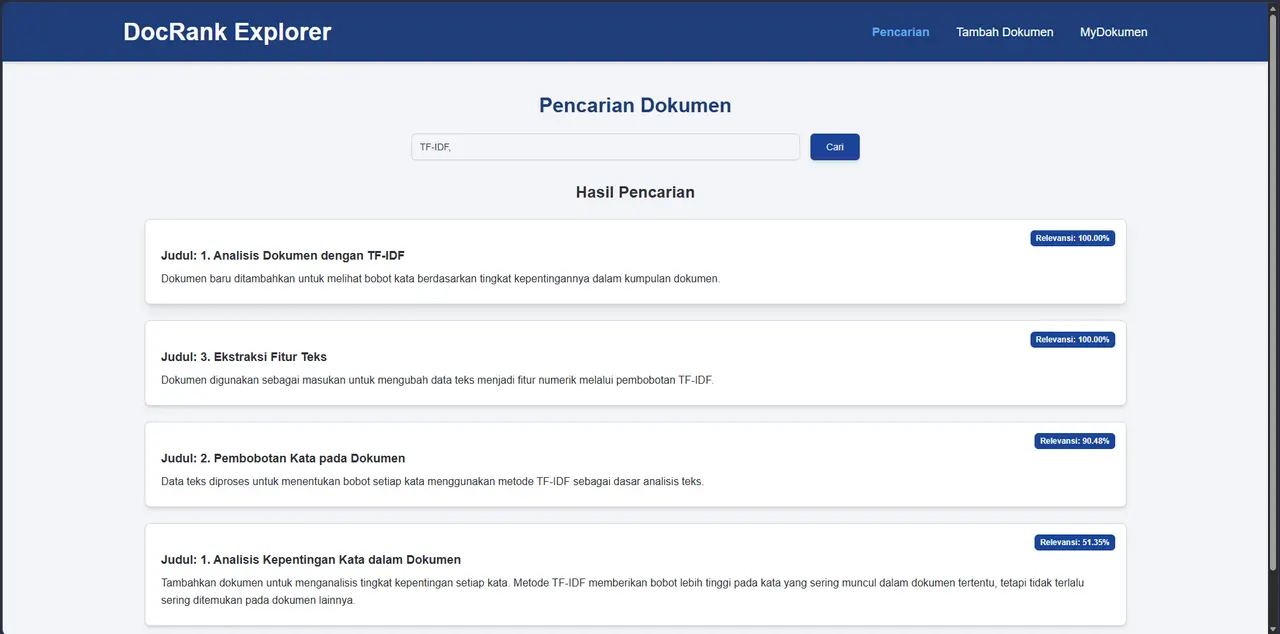 DockRank — Information Retrieval Search UI
